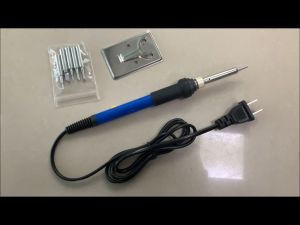 JIANTAI Soldering Iron Kit Electric 60W 220V Adjustable Temperature Soldering Gun Welding Tools 5pcs Replacement Tips and Solder Wire Tube