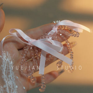 Elegant Black Beaded Tassel Butterfly Knot Ear Cuffs Retro Style Mosquito Coil Tray Ear Studs Fashionable Jewelry Accessories