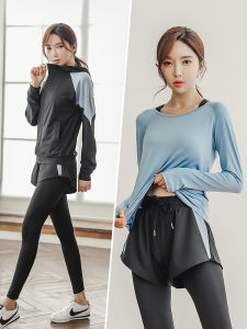 ชุดกีฬาออกกำลังกายสำหรับผู้หญิง ชุดโยคะหลวมๆ แห้งเร็ว ชุดวิ่ง ชุดกีฬา ชุดออกกำลังกายในジム ชุดกีฬา ชุดวิ่ง ชุดโยคะ