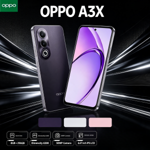 OPPO | OPPO A3X 2026 new Smartphone - 8GB RAM 256GB ROM Mediatek Helio P35 Octa-Core Processor 6.5 HD+ Display Dual 13MP + 2MP Camera