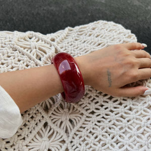 Ingemark 3 Styles Y2K Boho Resin Wide Bangles for Women 2025 New Punk Geometric Irregular Arm Bracelets Grunge Jewelry Steampunk