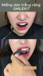 Miếng Dán Trắng Răng Than Tre SMILEKIT Charcoal & Mint – Giải Pháp Làm Trắng Nhanh An Toàn Tại Nhà- Hộp 7 túi 14 miếng