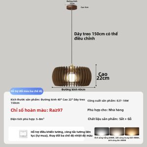 FANZHEN | Đèn chùm phong cách gỗ mộc mạc cổ điển Zen cho bàn ăn
