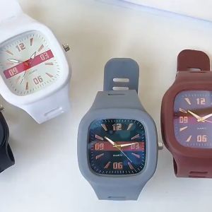 SUN HARDWARE Korean Style Silicon Watch Waterproof Square Analog Wrist Watch