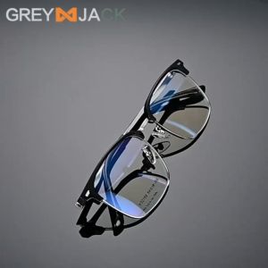 Grey Jack Frame Kacamata Model Kotak Half Frame Ringan Bahan TR90+Metal Fashion Pria Wanita Bisa Minus Antiradiasi blueray Bluecromic 52159