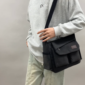 MENSPE Mens Shoulder Bag Thick Canvas Bag Waterproof Messenger Bag  Commuter Bag Retro Lightweight Casual Bag Fashion Leisure Sport Street Bag for College Student