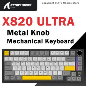 ATTACK SHARK | ATTACK SHARK X820 Ultra 75% Wireless Mechanical Keyboard Gasket Hot Swap RGB Similar AJAZZ AK820 Tri-mode Bluetooth 4000mAh