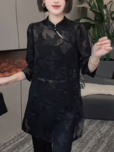 UYFY | Black Unique and Elegant New Chinese Style Lace Blouse