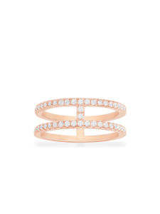 Rose Gold Double Layer Geometric Simple Stylish Stackable Ring