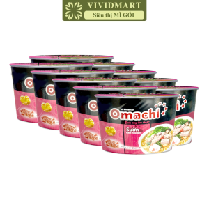 [SET 10 TÔ] - MASAN - Mì tô khoai tây Omachi 3 vị: Lẩu Tôm Càng Xốt Bò Hầm Sườn Hầm Ngũ Quả Mì Omachi tô (92-96g/tô)