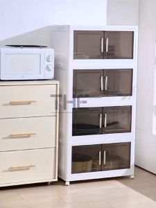 【𝗡𝗘𝗪 𝗘𝗫𝗖𝗟𝗨𝗦𝗜𝗩𝗘】THE L55/65cm (1-5 Layers) Stackable Foldable Storage Cabinet Box With Rollers