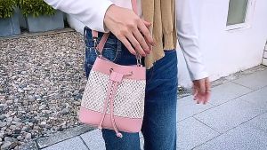 ELACCENT กระเป๋าถือ กระเป๋าสะพายไหล่เดี่ยวสำหรับผู้หญิงกระเป๋าสะพายไหล่แฟชั่นกระเป๋าถังกระเป๋าผ้า กระเป๋าสะพายผญ กระเป๋า ผญแฟชัน