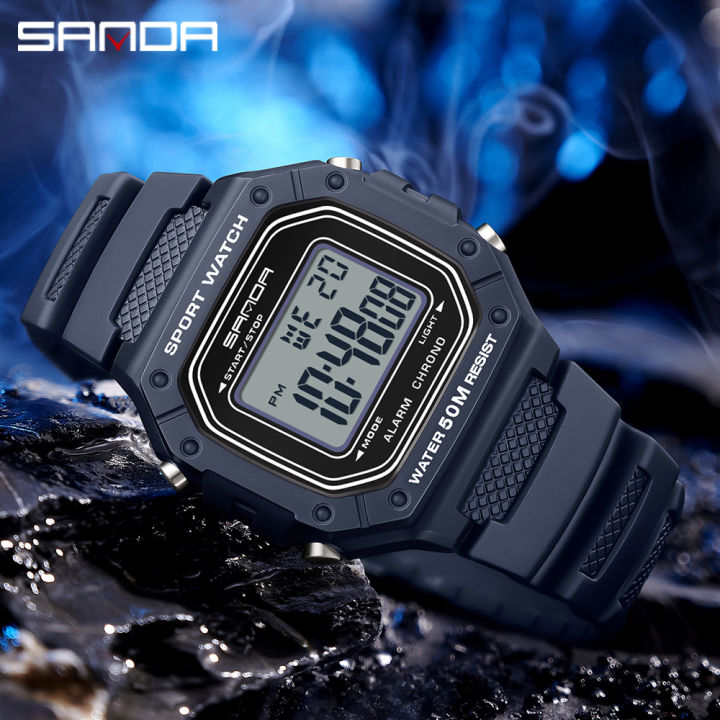 SANDA 2156 Fashion Mens Watch Military Water Resistant Sport Watches ...