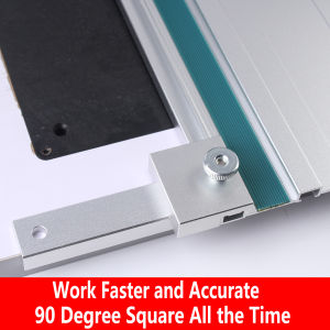 1Pc Track Saw Guide Rail Square 90° Right Angle Aluminum Alloy Quick Positive Angle Stop Woodworking Workbench Tool