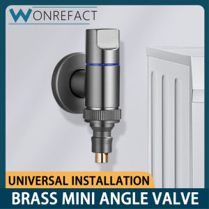 G1/2 Mini Multi-Function Faucet Brass One-in-two-out Dual-control Washing Machine Chrome Tap Three-way Triangle Valve