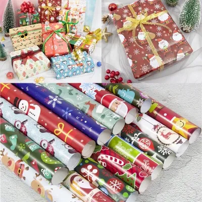 CHRISTMAS WRAPPER 25PCS ONE ROLL COATED GLOSSY 1 ROLL 1 DESIGN
