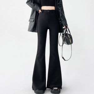 High Waist Slim Fit Trousers Womens Spring Autumn Micro Flared Pants Elastic Casual Long Legs High Waist Straight Leg Trousers