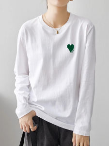 White Long Sleeve Pure Cotton T-Shirt: Women's Comfortable Breathable Base Shirt