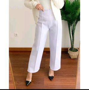 Celana Kulot Scuba Zipper premium gramasi 280