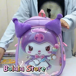 Balo Kuromi tai bông dễ thương cho bé gái Balo trẻ em mầm non kim tuyến lấp lánh phong cách Hàn Quốc BOLALA STORE BA045