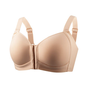 FallSweet Womens Front Closure Bra Plus Size Wireless Bralette Thin Cup Comfortable Underwear Mom Lingerie Seamless Brassiere