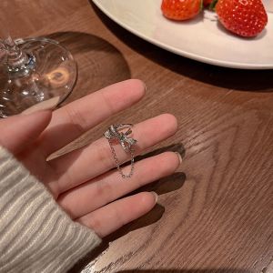 No Piercing Butterfly Knot Tassel Earrings Womens Fashion Personality Alloy Gold Plated Fresh out Style Clip-On Earrings