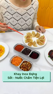 Dĩa Chén INOX Đựng Gia Vị Sốt Chấm Hàn Quốc (Màu vàng bạc) (TV72)