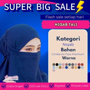 Cadar Niqab NIES OUTFIT Bahan Crinkle Airflow Rayon Premium Aksesoris Hijab Fashion Muslim Wanita