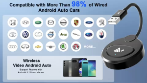 Wireless Carplay/Android Auto Adapter Wired to Wireless Converter Plug & Play Auto Connect for Car Multimedia Entertainment System