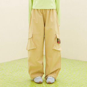 Outdoor Waterproof Elastic Waist Work Pants 3D Pocket Casual Loose Long Trousers for Children And Teenagers Love Sasak Kids