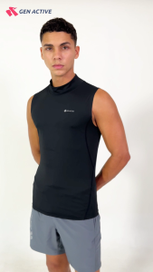 GEN ACTIVE Kaos Sleeveless Tanktop Pria Singlet Olahraga Cowok Mockneck Dry Fit Running Gym Fitness