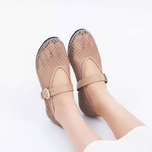 Sepatu Loafer NORA Wanita 2025 Mesh Vintage Bordir Gaya Korea