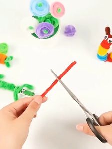 100PCS Colored Chenille Wires Fluffy Sticks DIY Craft Twist Wire Making Art Material Package for Kids Children