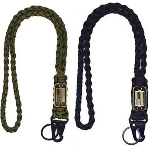 Outdoor Camping Anti-Lost Phone Keychain Cord Stainless Steel Carabiner Hook Weaved Lanyard for Mountain Climbing And Picnic