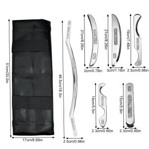 6PCS Stainless Steel Gua Sha Muscle Scraper Tools Set Scraping Tools Kit for Physical Therapy for Deep Tissue Massage