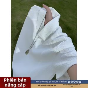 LIUBU | Áo Thun Lụa Mát American Bark Texture Deconstructed Straight Shoulder