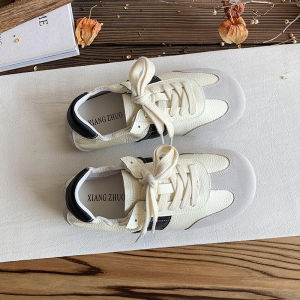 Handmade Leather Deoxynucleotide Shoes Womens Casual Sport Shoes Soft Bottom Flat Bottom Board Shoes College Style New 2025