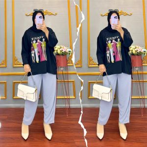 (Bisa COD) Setelan Viral Blouse Oversize Crinkle Print Sablon