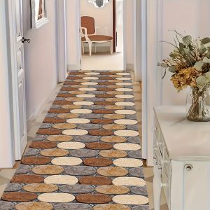 VIKAMA Phong Cách Mỹ Nông Thôn Giả Sỏi Thảm Dài Retro Hành Lang Thảm Trải Sàn Cho Lối Vào Hành Lang Phòng Khách Polyester Không Dệt