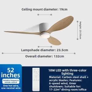 PUYU | Ultra-Thin Ceiling Fan Light with Inverter and Silent Operation