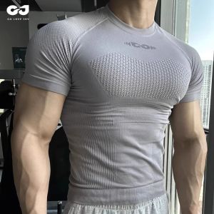 Gym Workout Quick-Dry Fitted Stretch Compression Men T-Shirt