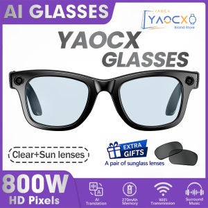Smart Glasses with Video Intelligent Recognition 8MP HD Camera Al Photo Object Recognition Al Intelligent Q&A Al Translation
