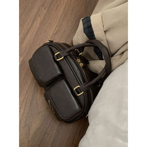 South Korea Niche Style Bowling Bag Female 2024 New Arrival Tide Fashion Retro Hand Holding Pillow Bag Shoulder Messenger Bag
