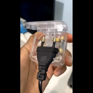 AKIRO MALAYSIA (EU TO MSIA/UK) FUSED Transparent EURO 2 Pin To 3 Pin Plug Converter 240V Fits 5A Power Fuse Adaptor Penukar Palam 插头转换器