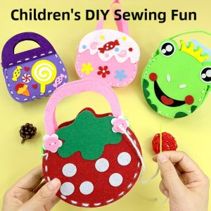 Girls DIY Handcraft Sewing Fun Creative Non-Woven Fabric Material Kit Childrens Toy Kindergarten Kids 3-8 Years Old