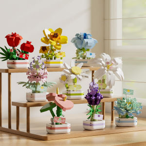 ไม่มีกล่องสวยงามกระถางดอกไม้อิฐบล็อคก่อสร้างของเล่นสำหรับเด็กตัวต่อเพื่อพัฒนาการของเด็กปริศนาของเล่นสำหรับของขวัญวันเกิดของเด็กหญิงและเด็กผู้ชาย