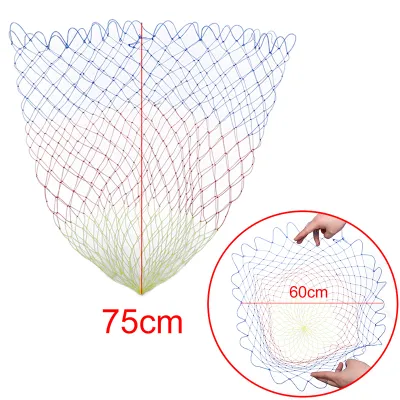 5 Sizes Depth Folding Dip Fish Net Fishing Tool Nylon Fishing Nets Fishing Trackle Collapsible Rhombus Mesh Hole
