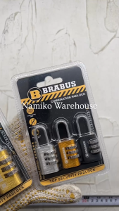 BRABUS Gembok nomor koper lemari etalase 3 kombinasi 3 x 21 2 x 28 mm