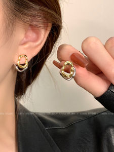 Elegant Dual-Wear Stud Earrings for Women Premium Quality Fashionable Minimalist Jewelry Alloy Geometric Design Korean Style