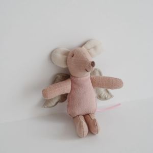 Handmade Angel Wing Mouse Plush Toy Double Color Polka Dot Stuffed Animal Doll Cute Bedroom Decor Kids Gift